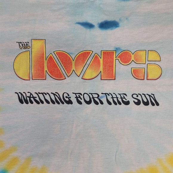 Vintage The Doors Tye Dye Shirt Jim Morrison Waiting for the Sun XXL Y2K AOP - Picture 7 of 10